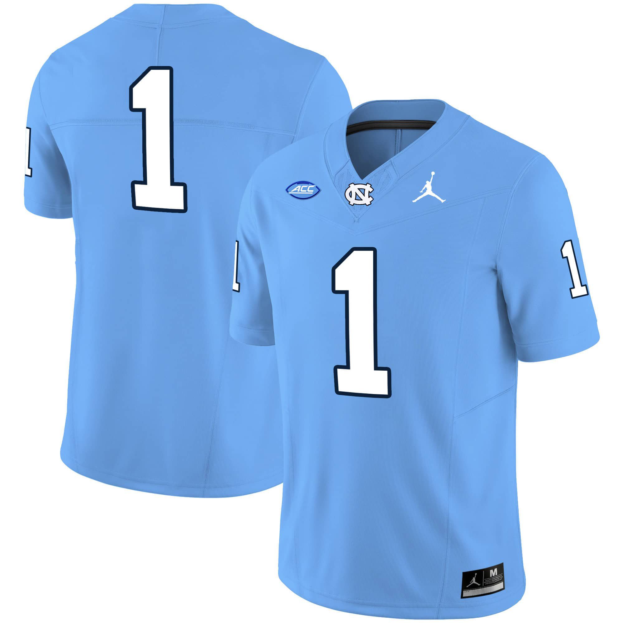 Men North Carolina Tar Heels #1 No Name Light Blue 2024 Vapor Limited NCAA Jersey style 1->indianapolis colts->NFL Jersey